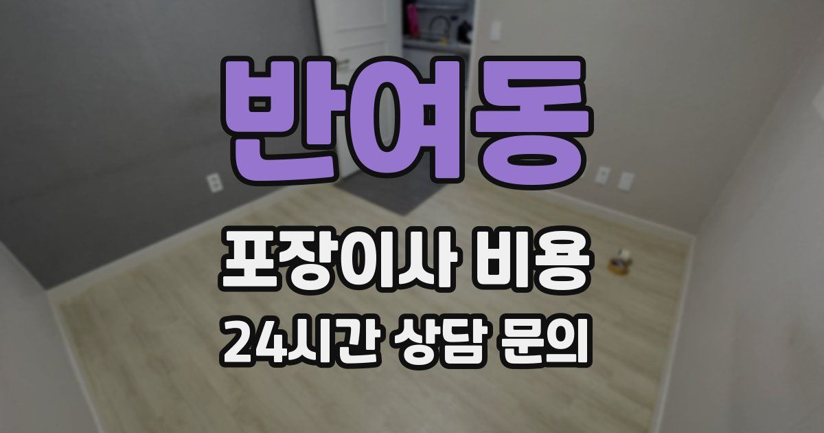 반여동 포장이사 비용