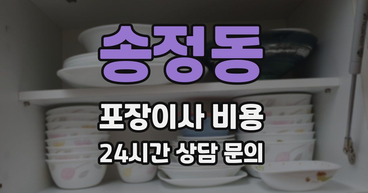 송정동 포장이사 비용
