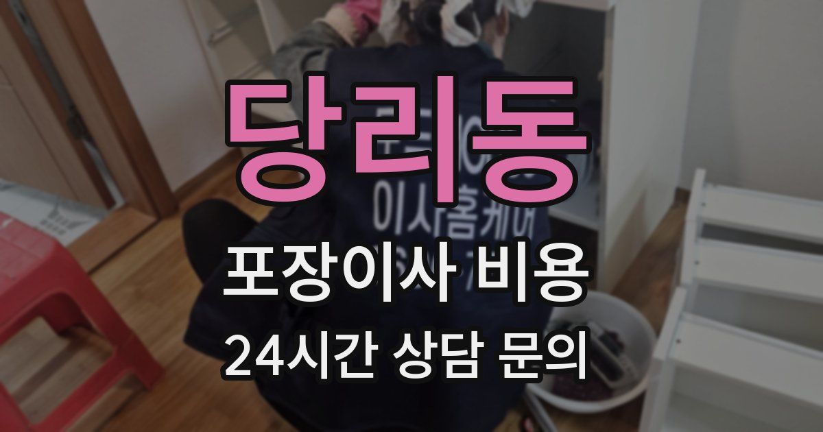당리동 포장이사 비용