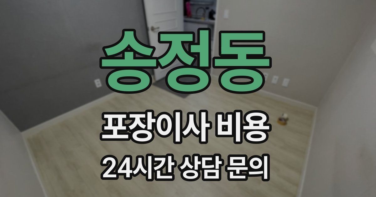 송정동 포장이사 비용