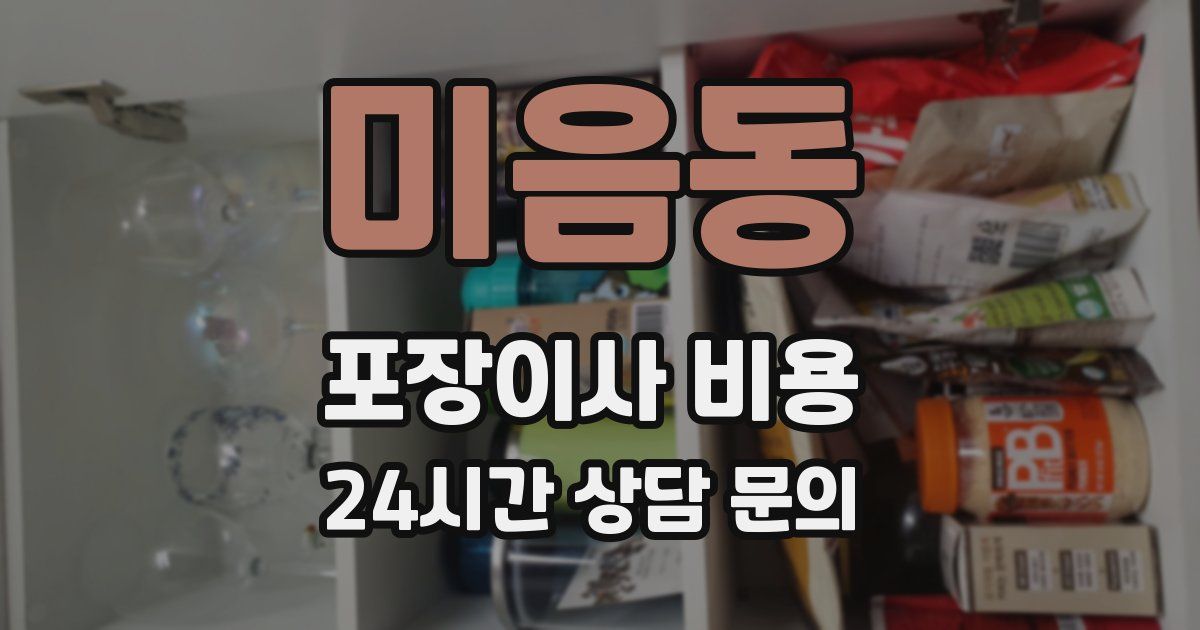 미음동 포장이사 비용