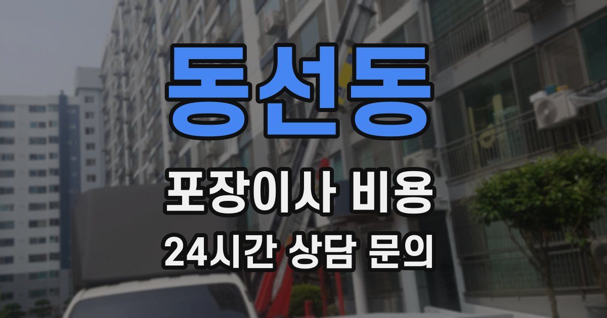 동선동 포장이사 비용
