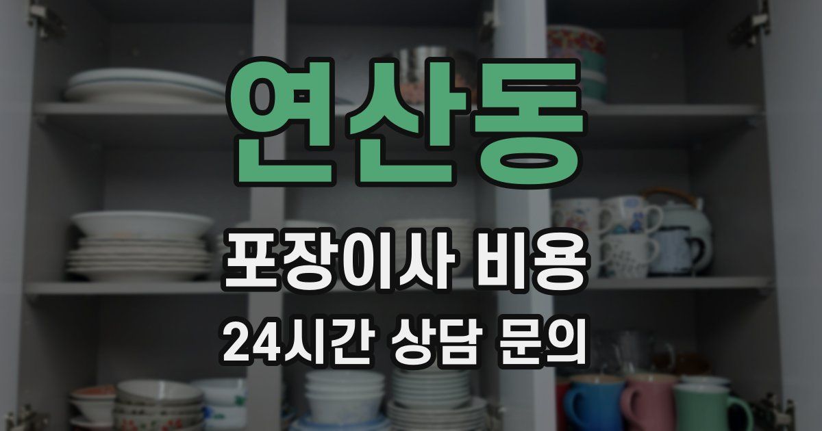 연산동 포장이사 비용