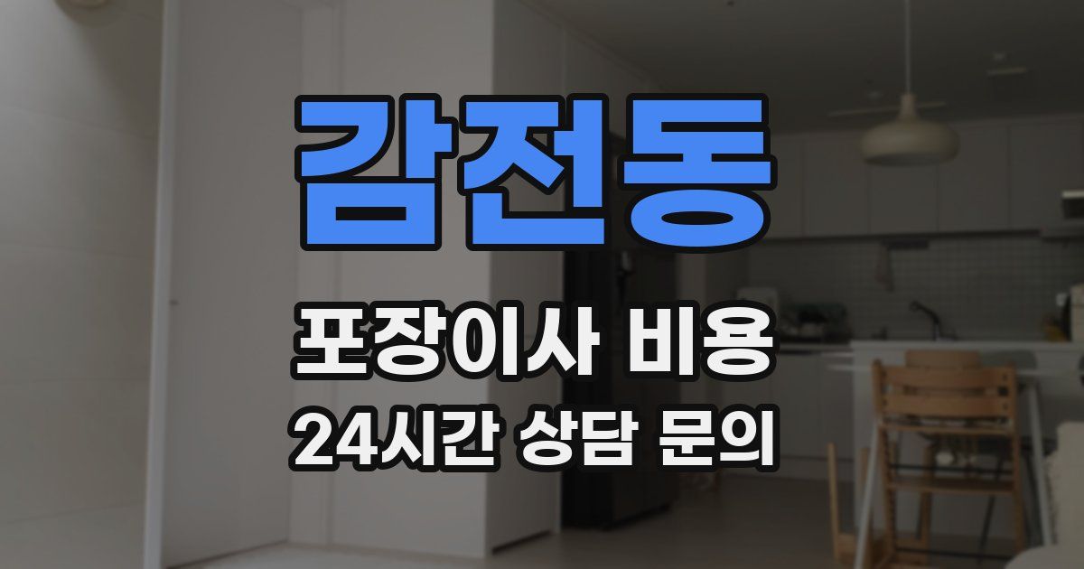 감전동 포장이사 비용