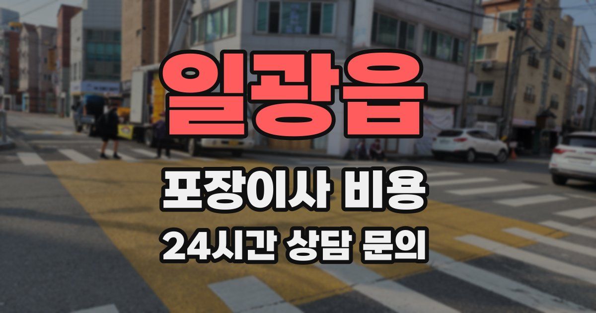 일광읍 포장이사 비용
