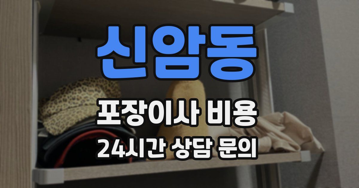 신암동 포장이사 비용