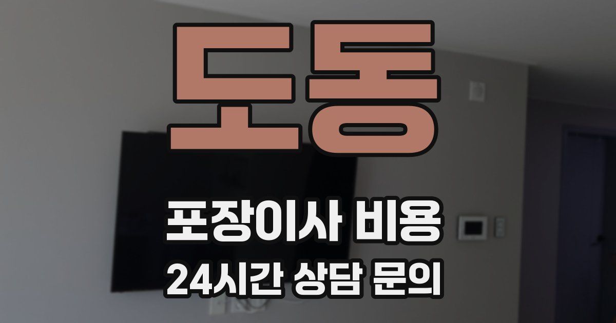 도동 포장이사 비용