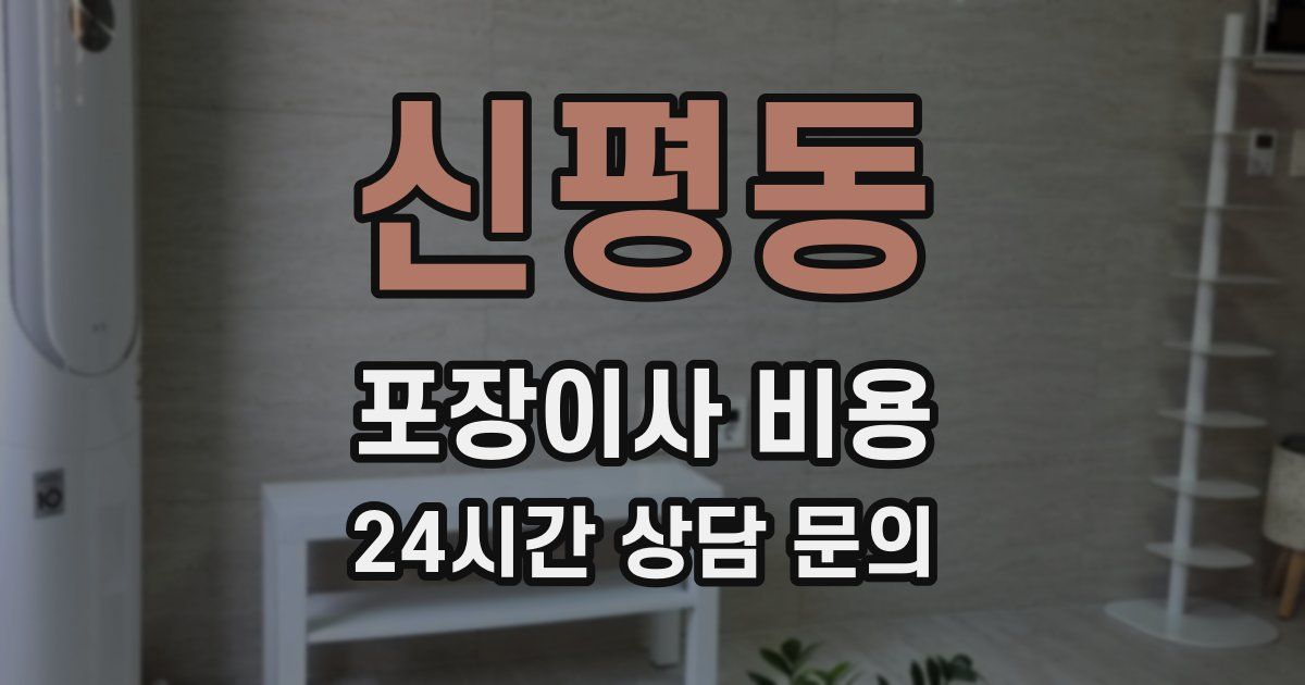 신평동 포장이사 비용