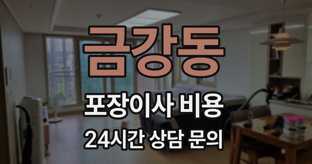 금강동 포장이사 비용