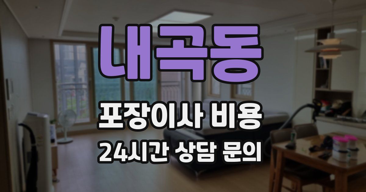 내곡동 포장이사 비용