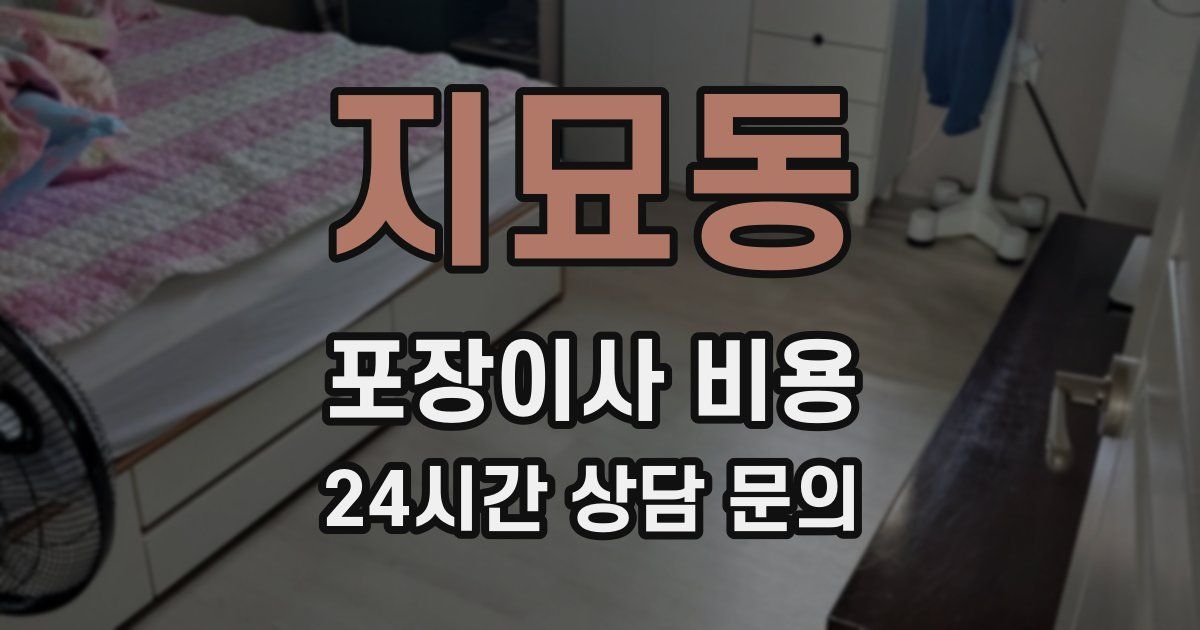 지묘동 포장이사 비용