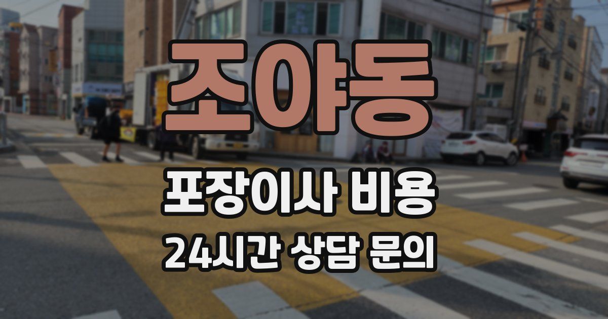 조야동 포장이사 비용