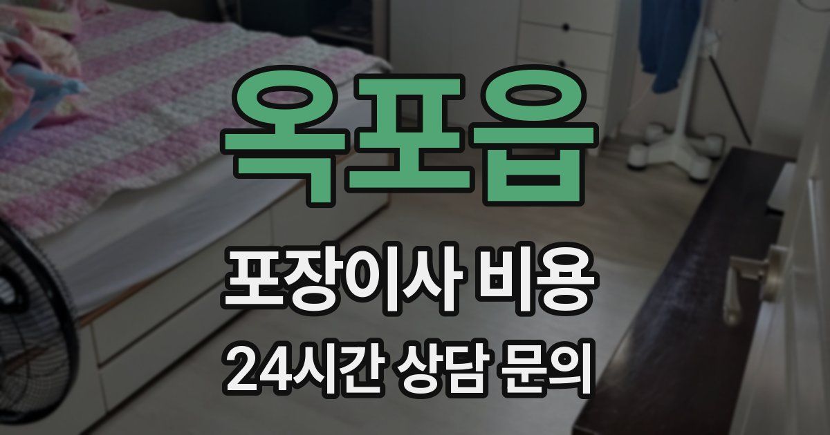 옥포읍 포장이사 비용