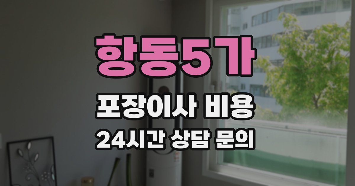 항동5가 포장이사 비용