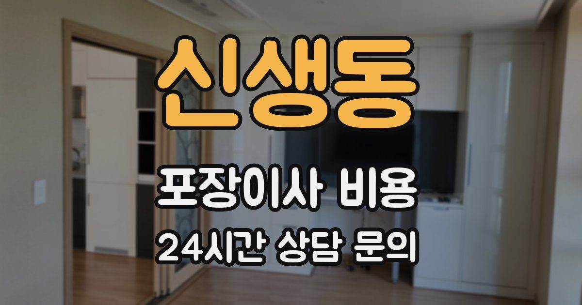 신생동 포장이사 비용