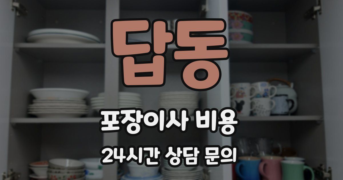 답동 포장이사 비용