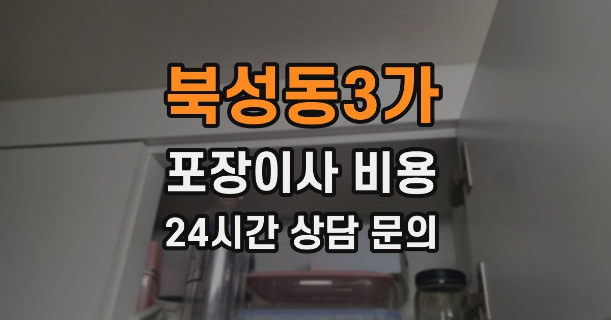 북성동3가 포장이사 비용