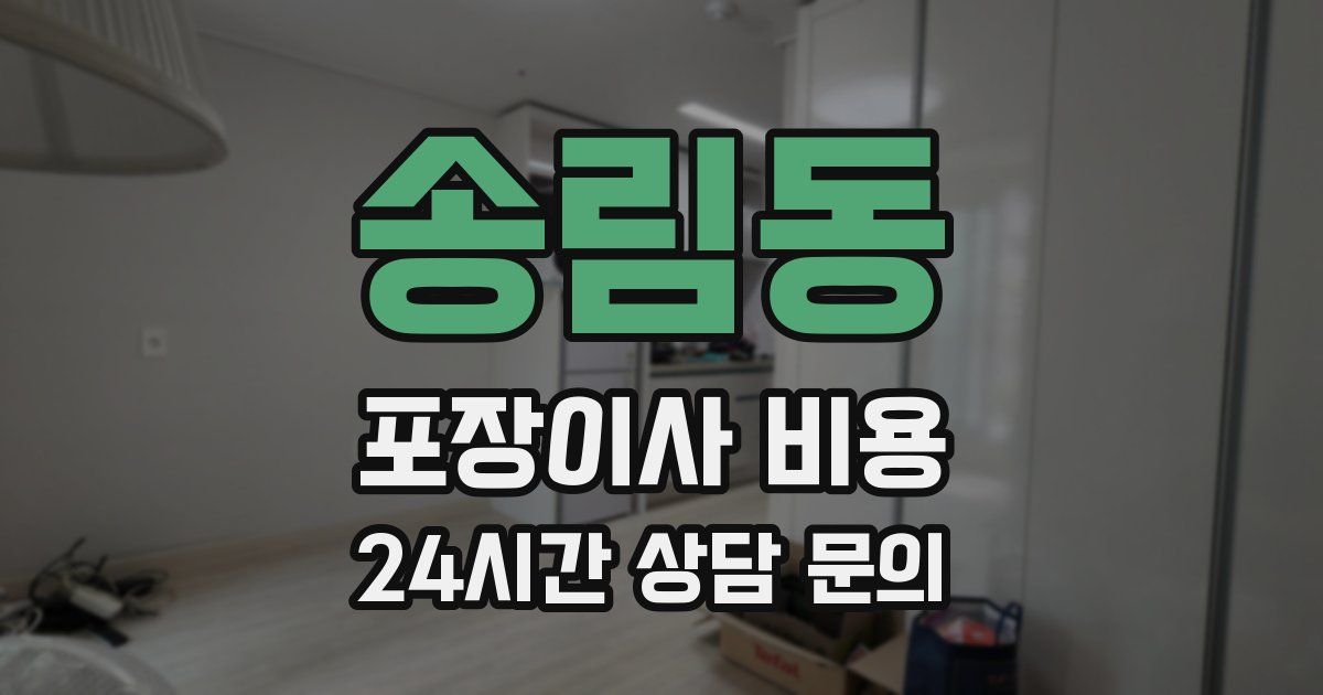 송림동 포장이사 비용