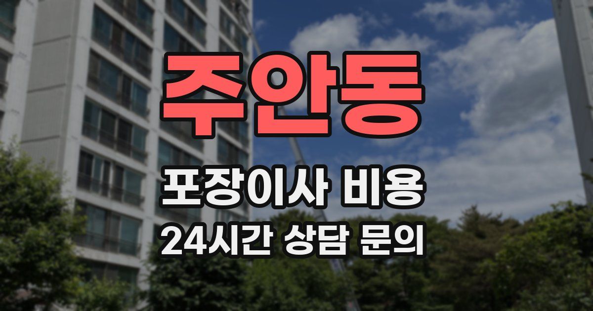 주안동 포장이사 비용