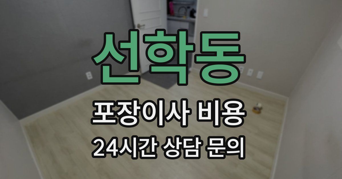선학동 포장이사 비용