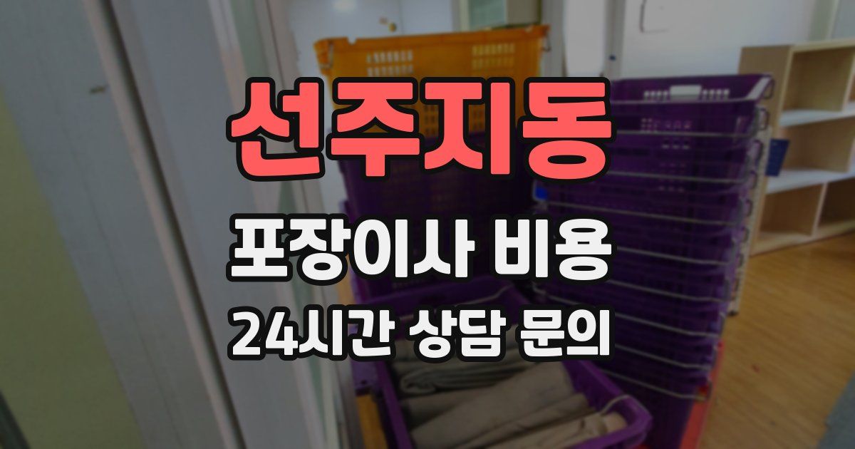 선주지동 포장이사 비용