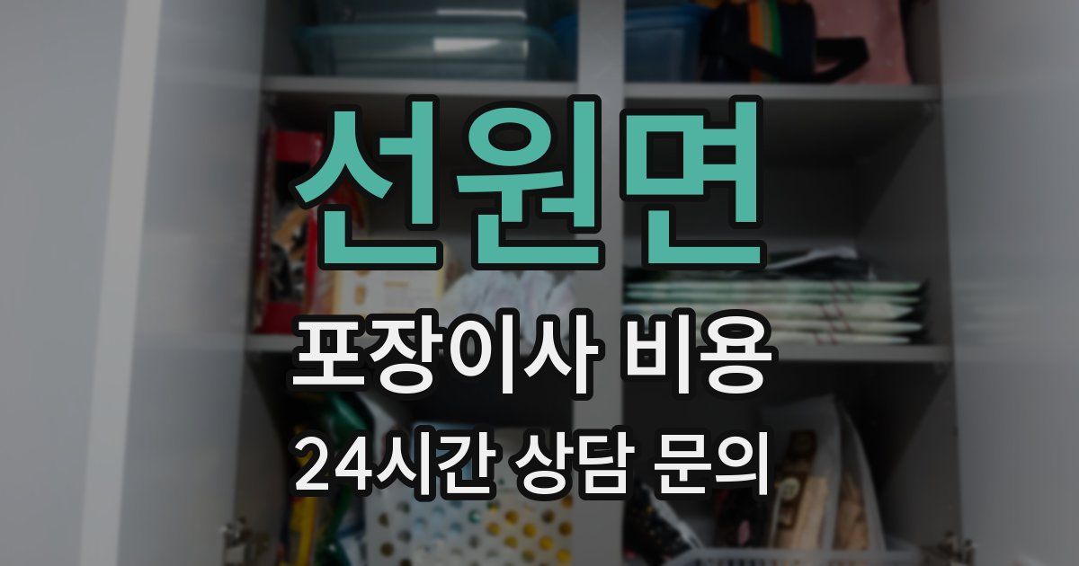 선원면 포장이사 비용