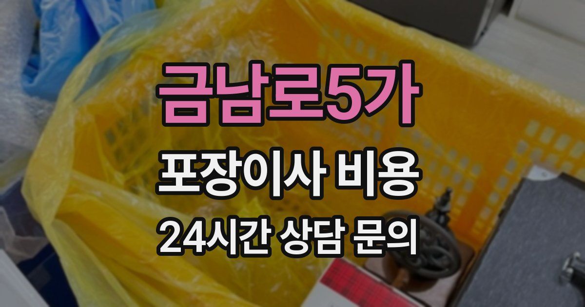 금남로5가 포장이사 비용