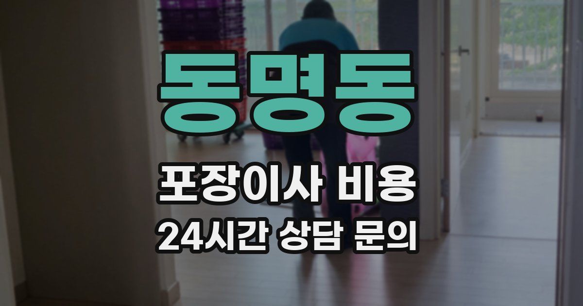 동명동 포장이사 비용