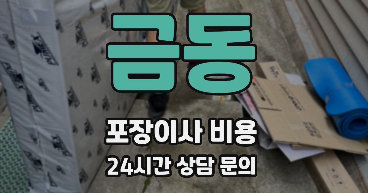 금동 포장이사 비용