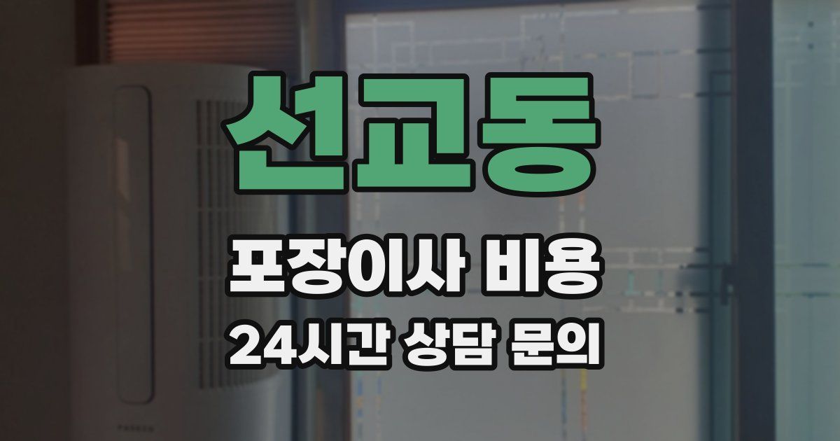 선교동 포장이사 비용