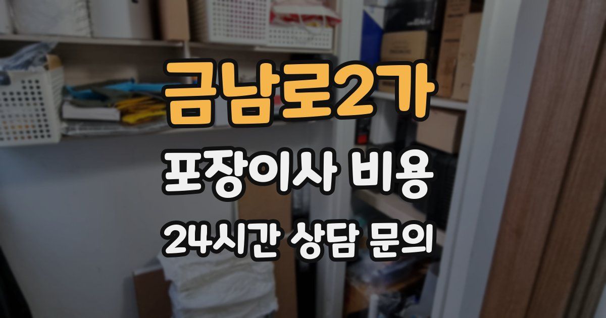 금남로2가 포장이사 비용