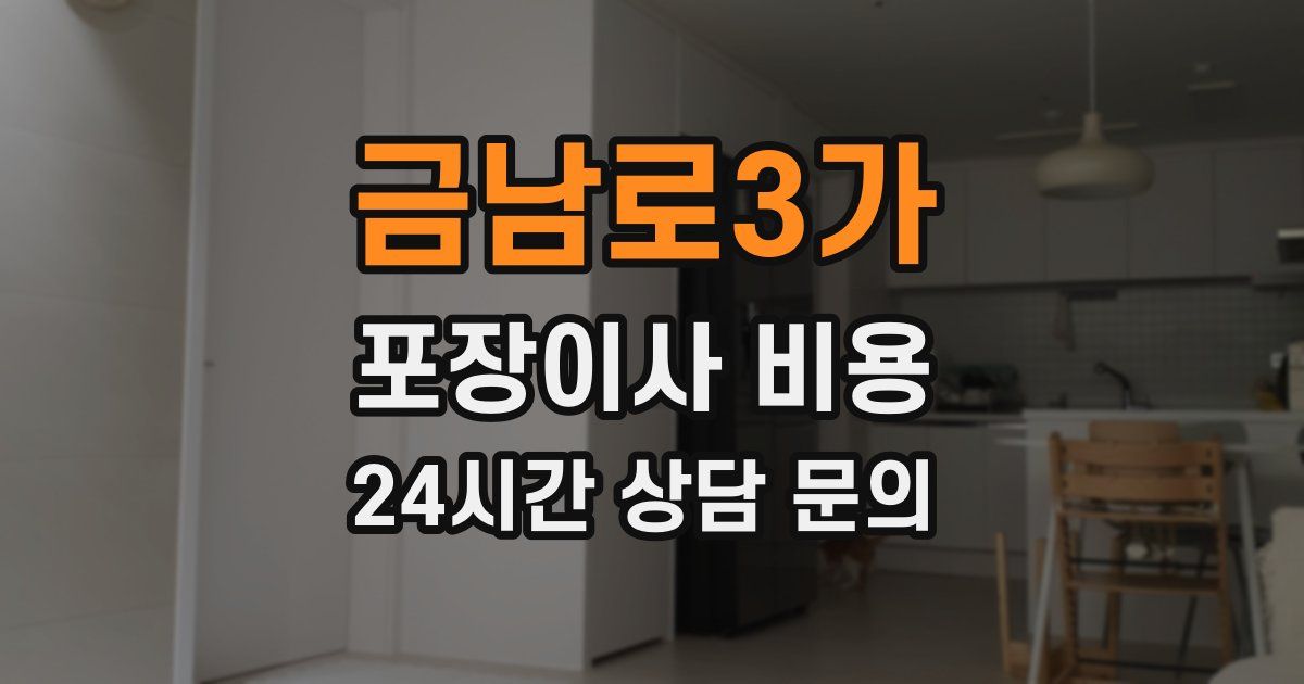 금남로3가 포장이사 비용