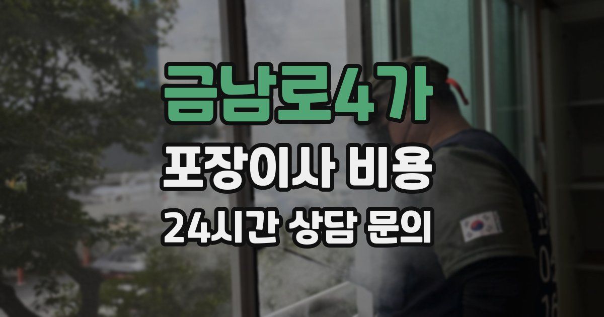 금남로4가 포장이사 비용