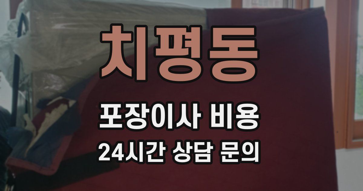 치평동 포장이사 비용