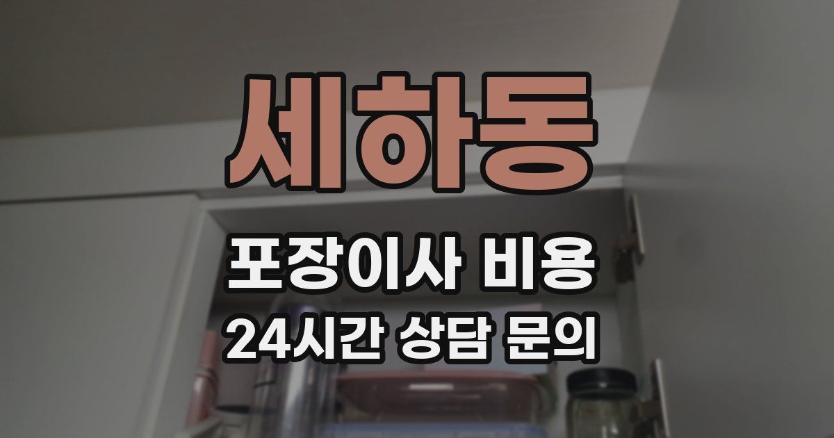 세하동 포장이사 비용