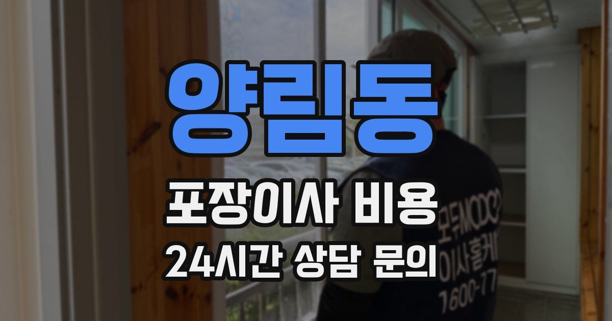 양림동 포장이사 비용