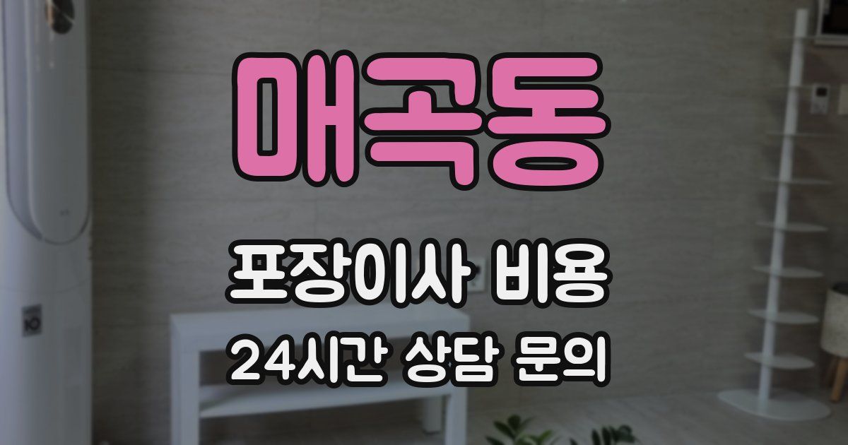 매곡동 포장이사 비용