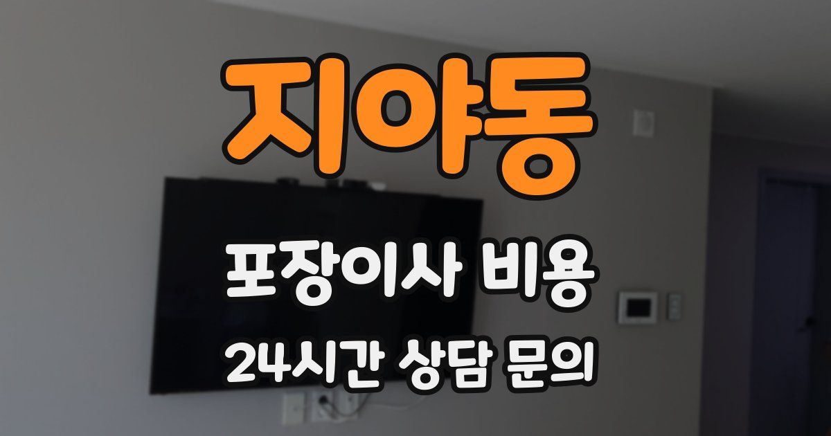 지야동 포장이사 비용
