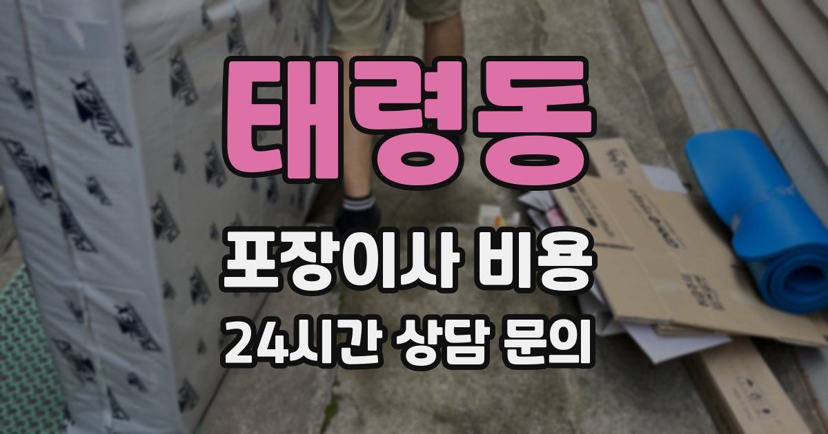 태령동 포장이사 비용