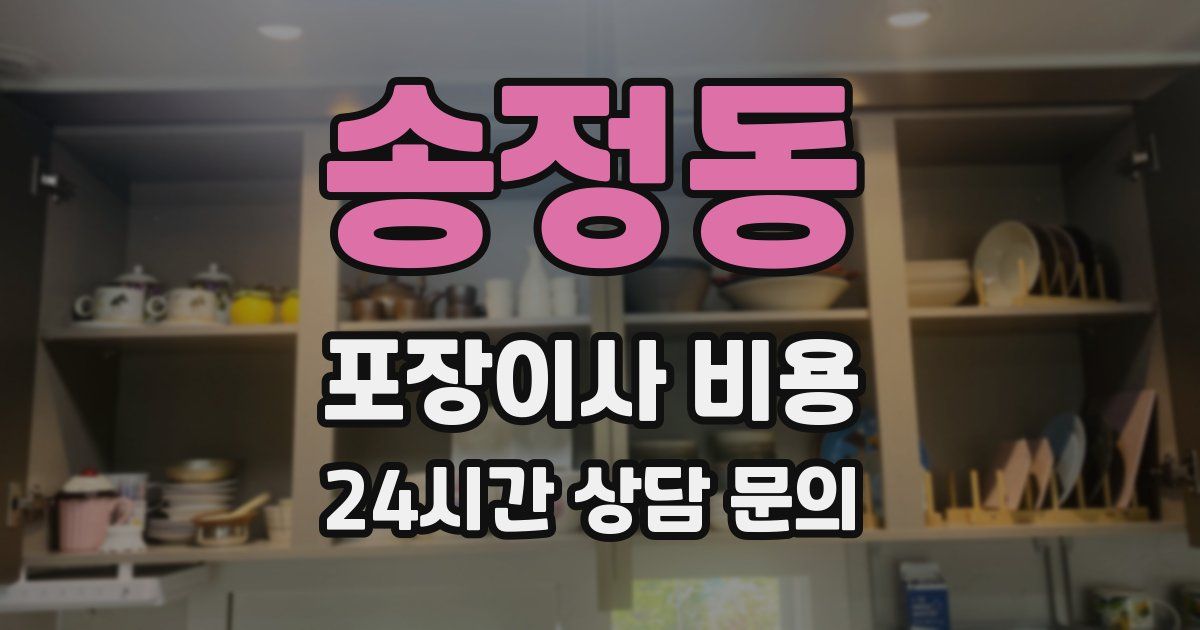 송정동 포장이사 비용