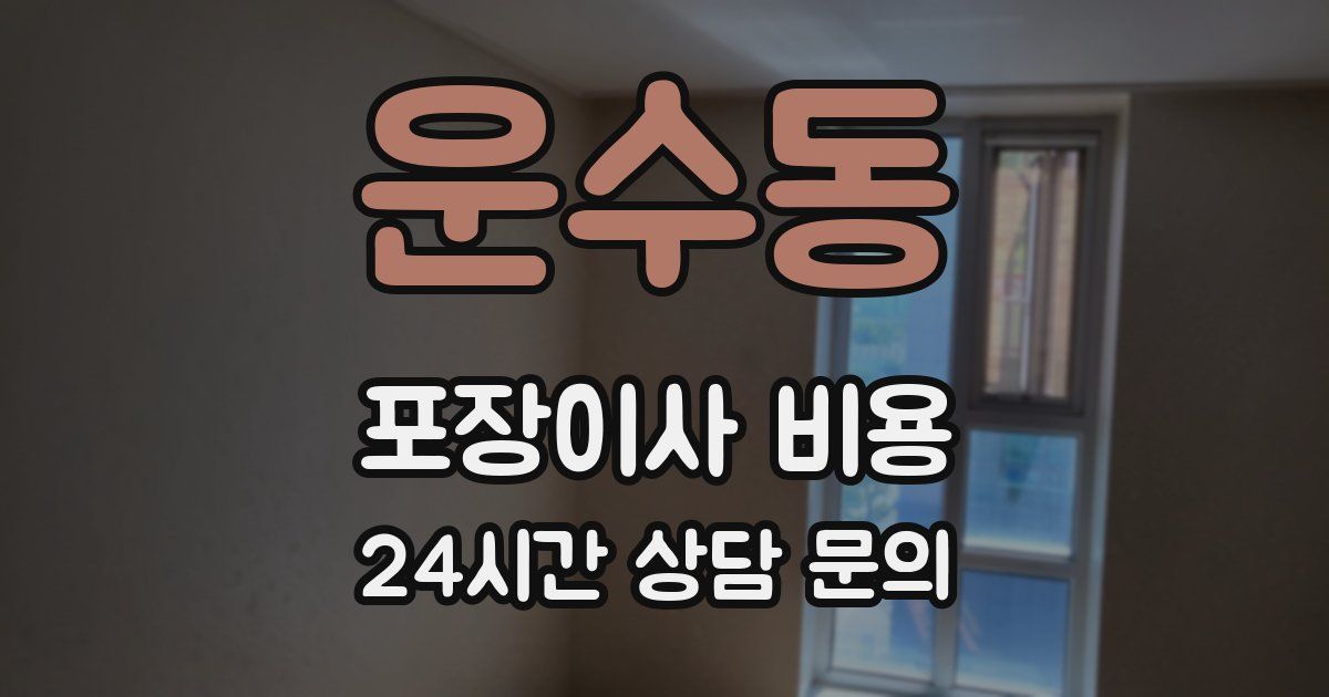 운수동 포장이사 비용