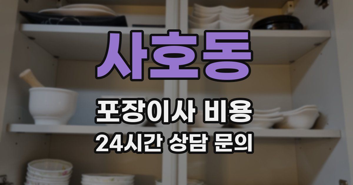 사호동 포장이사 비용