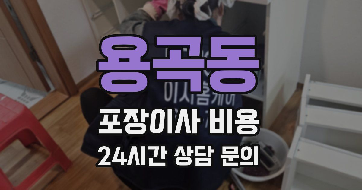 용곡동 포장이사 비용