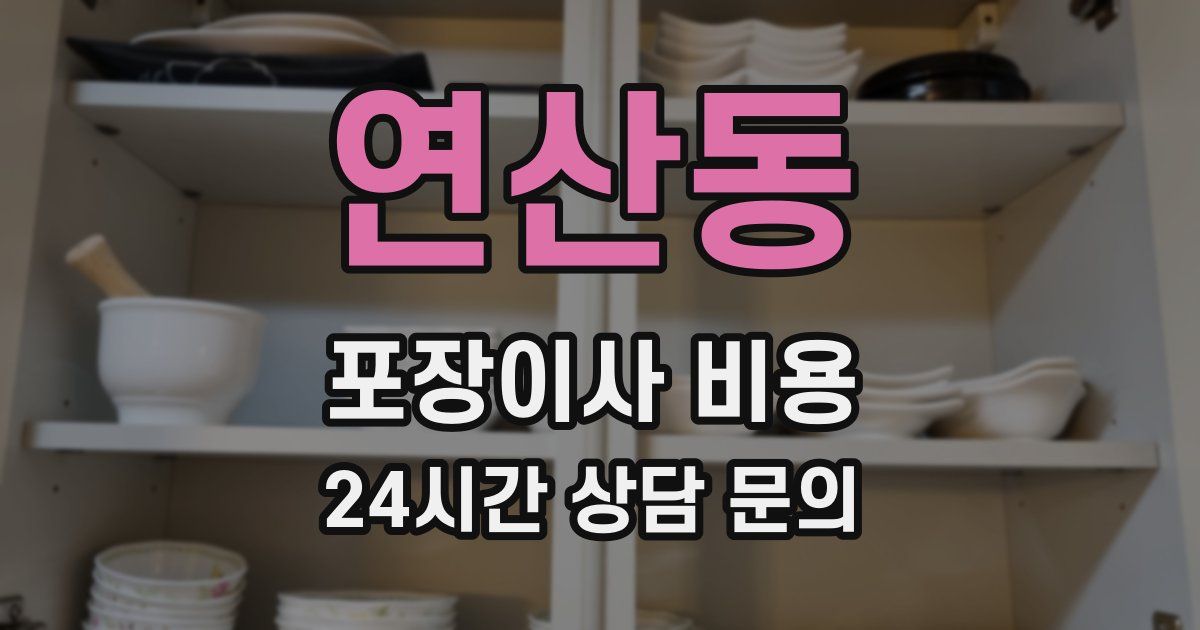연산동 포장이사 비용