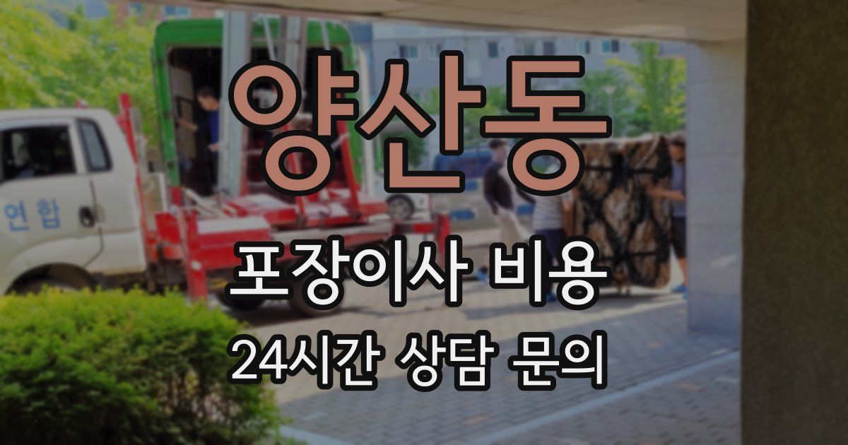 양산동 포장이사 비용