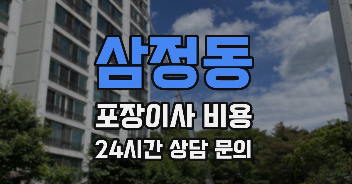 삼정동 포장이사 비용