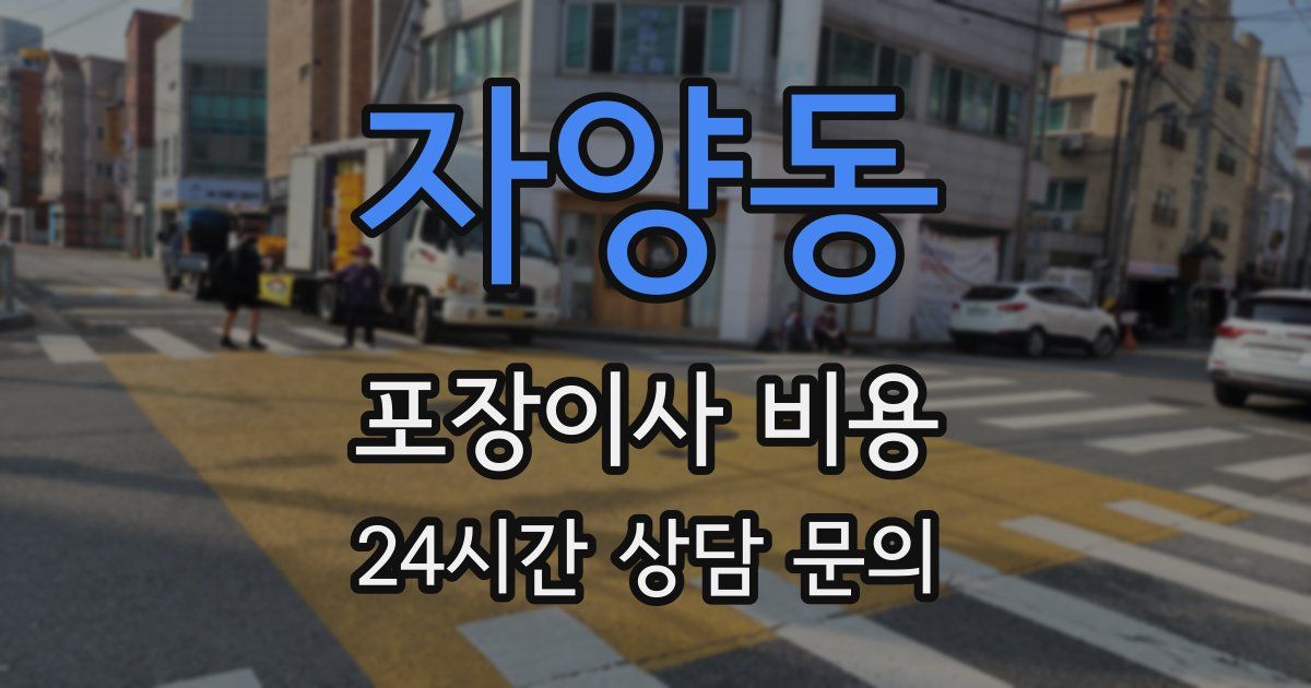 자양동 포장이사 비용