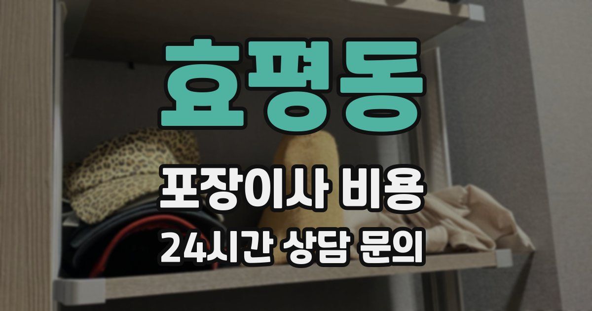 효평동 포장이사 비용