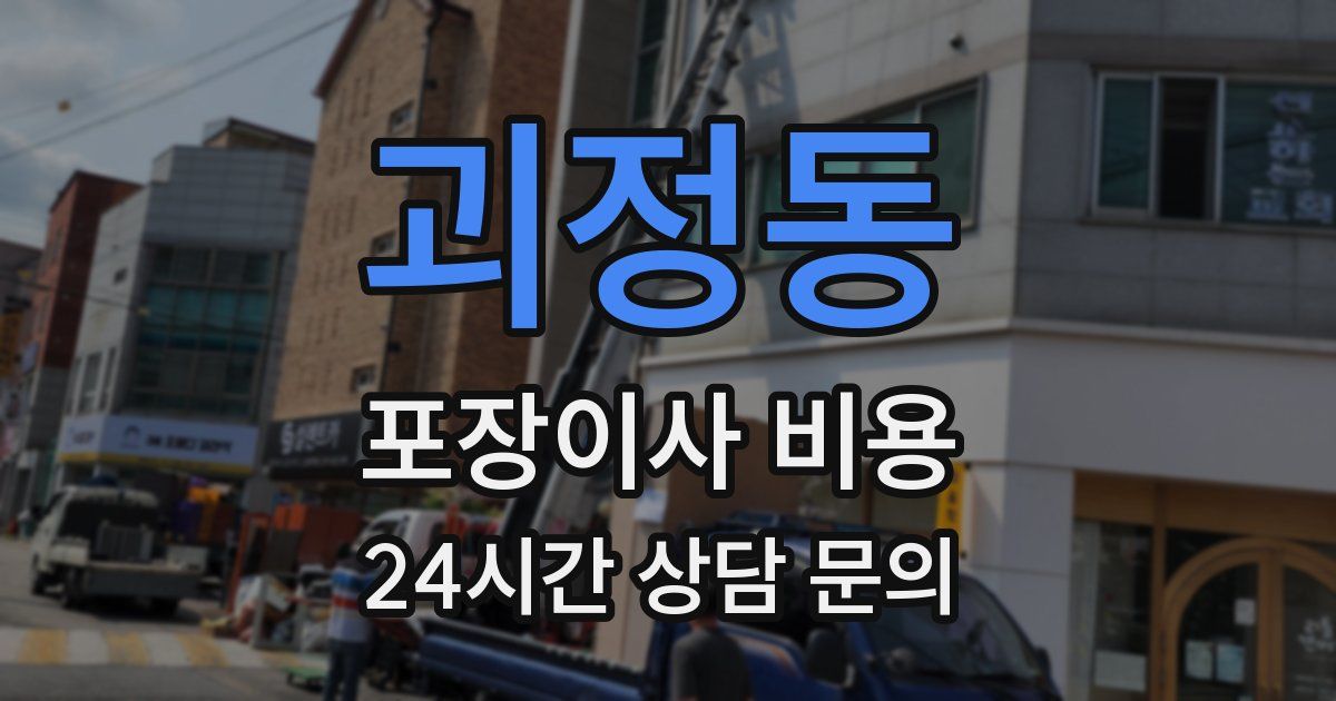 괴정동 포장이사 비용