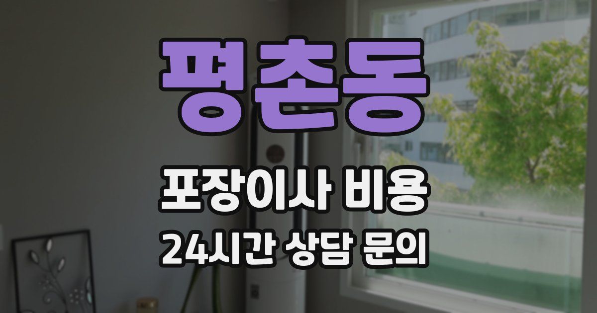 평촌동 포장이사 비용